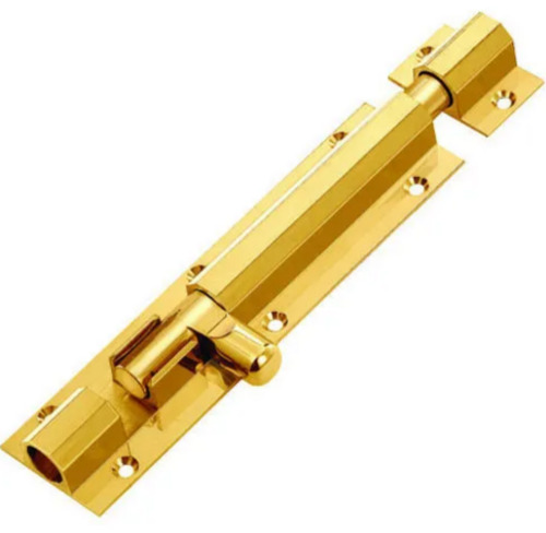 9x1 Inches Rectangular Glossy Finish Brass Tower Bolt Application Door