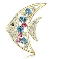 Fish-Shaped Fashionable Rhinestone Brooch
