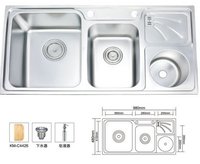 Stainless Steel Sink With Trash Bin