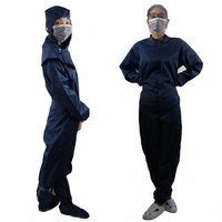 Unisex Antistatic Safety Coveralls with Hat for Cleanroom Worker
