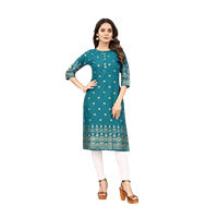 Casual Wear 3/4th Sleeve new rayon aline side pocket kurti at Rs 280 in  Surat