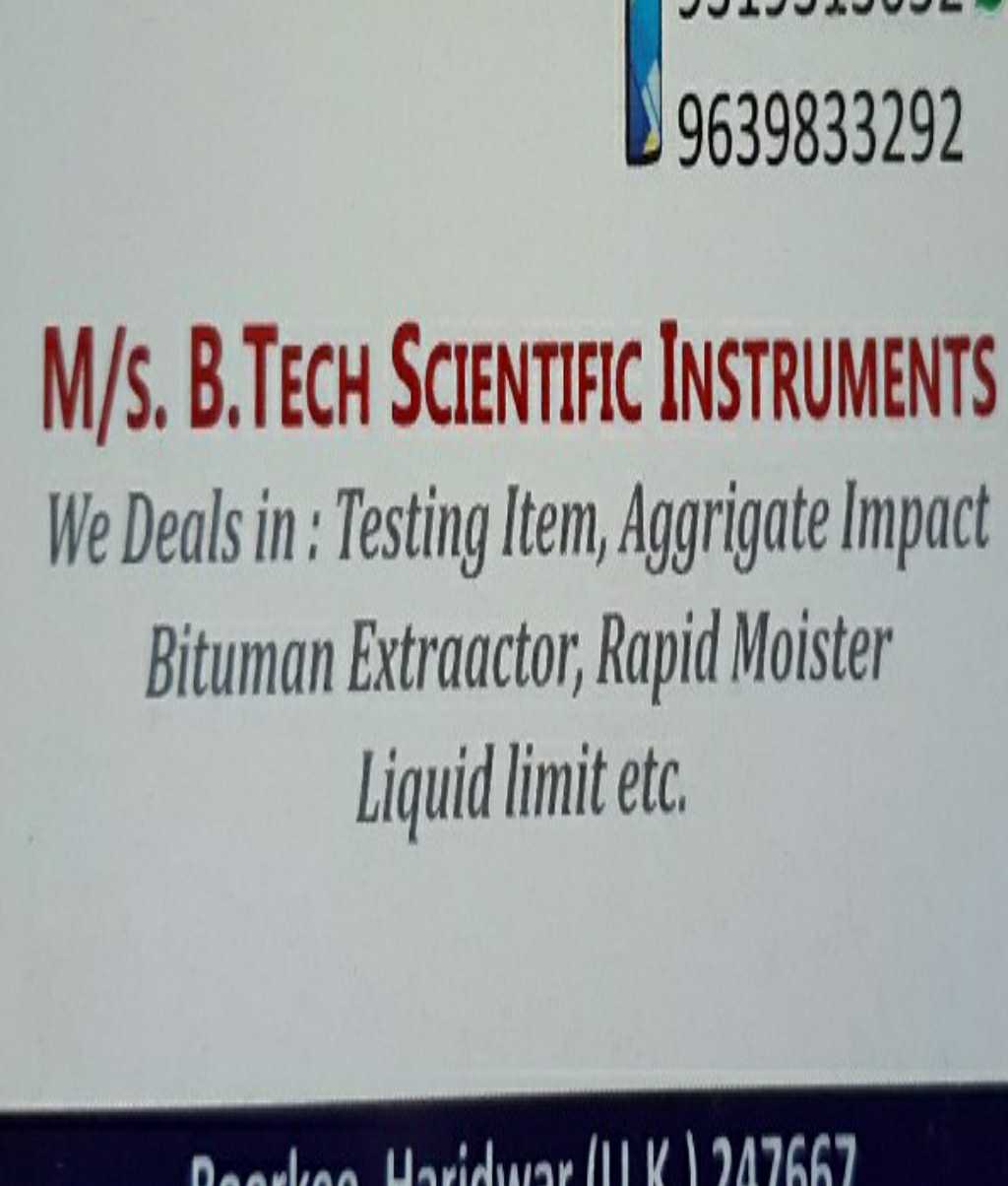 B.Tech Sceintific Instrument