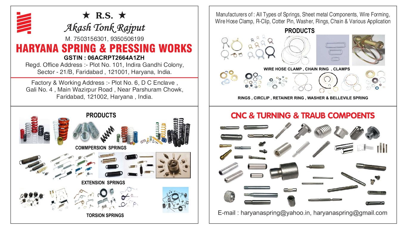 HARYANA SPRING AND PRESSING WORK