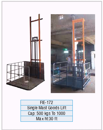 Single Mast Goods Lifts