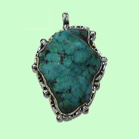 Multi Gem Turquoise Tumble Large Pendant Size: Customized