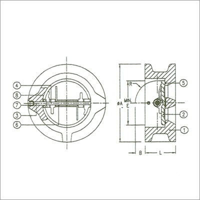 PSN-Cast Iron Water Type Dual Plate Check Valve