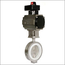 PTFE Sleeve and PFA Lined Flap Butterfly Valve with Actuators