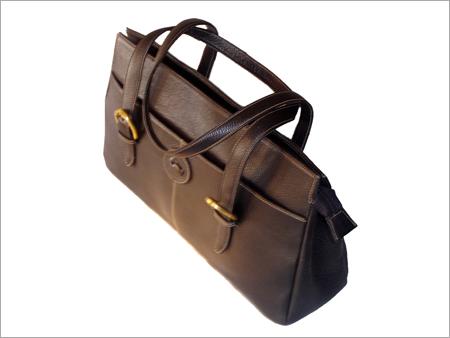 Designer Women Leather Handbag - Premium Leather, Buckle Handle Design | Available in Black, Brown, Tan with Zip and Mobile Pocket