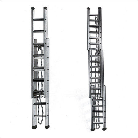 Aluminium Wall Supporting Extension Ladder - 1204 Medium to 1306 E.Heavy | Durable Rubber Shoes, Locking Pulleys, Supreme Finish