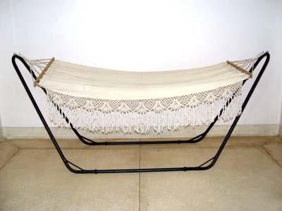 Fabric Frill Hammock With Black Stand