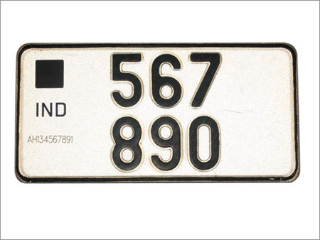 White High Security Number Plate For Two Wheelers