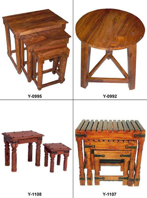 WOODEN HANDCRAFTED STOOL SETS