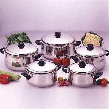 Belly Shaped 10Pc Stainless Steel Cookware