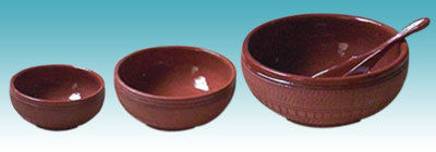 Terracotta Bowl - Medium 11.5cm Diameter, 5.5cm Height | Washable, Durable, Micro Oven Friendly with Warm Ceramic Glaze