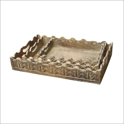 Wooden Carved Tray Dimension(L*W*H): 10*14*10 Inch (In)