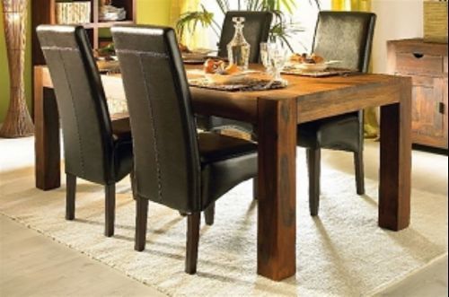 Wooden Leather  Dining Table