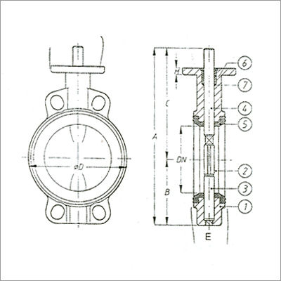 Psn-cast Iron Water Type Butterfly Valve Pn16