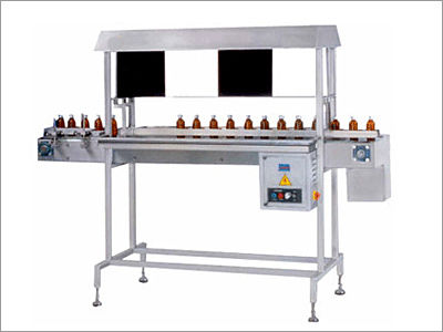 Inspection Table - Stainless Steel Multitrack Conveyor System with Adjustable Light Canopy, Manual Pickup and Customizable Design