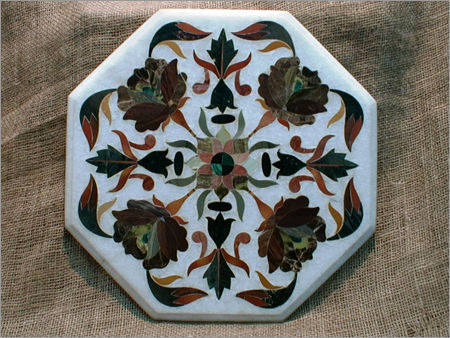 Marble Inlay - White Marble Base with Semi-Precious Stones, Table Tops, Tiles, Borders, and Jewelry Boxes