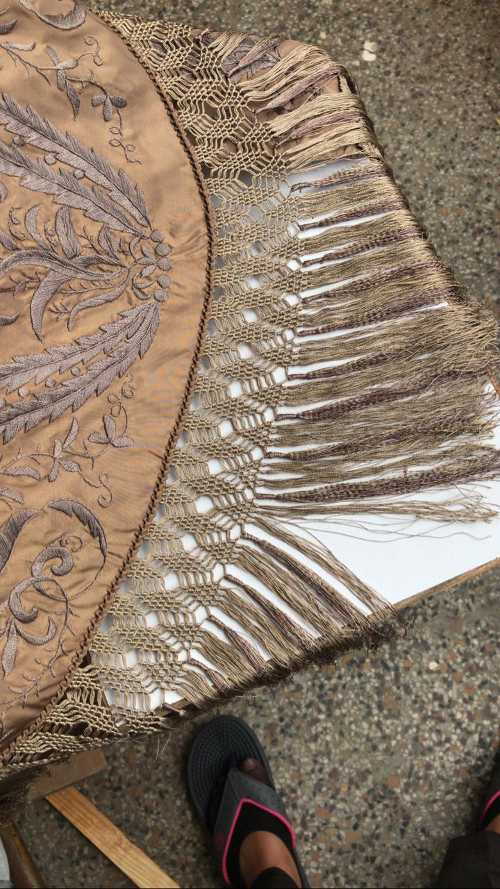 Designer Brown Tassel Lace