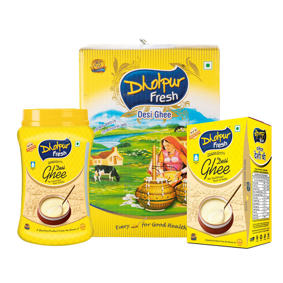 Desi Ghee - 100% Pure, Very Good Quality | Original Flavor, Vacuum Pack & Bottle Packaging, Light Yellow, Ideal for All Ages