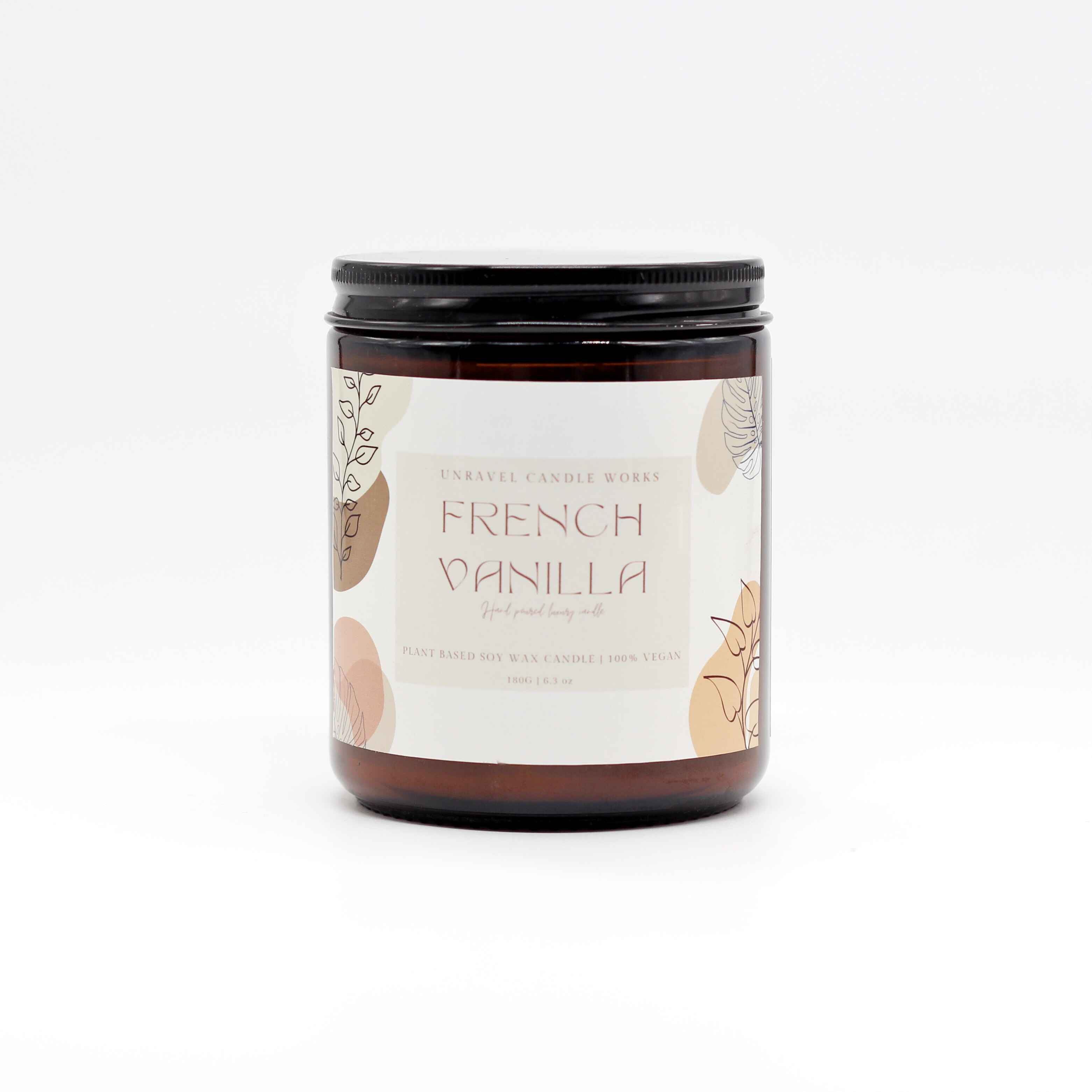 Round French Vanilla Scented Candle