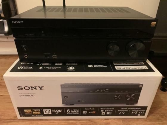 Sony Str-dn1080 7.2-ch Surround Sound Home Theater Av Receiver: 4k Hdr, Dolby Atmos, Bluetooth, Wifi, Google Chromecast Black