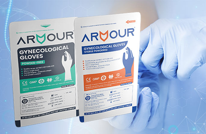 Blue Color Acid Resistant Surgical Glove