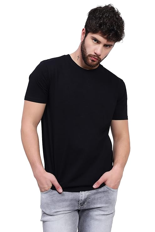 Casual Wear Readymade Regular Fit Short Sleeve Round Neck Plain Mens T-Shirts