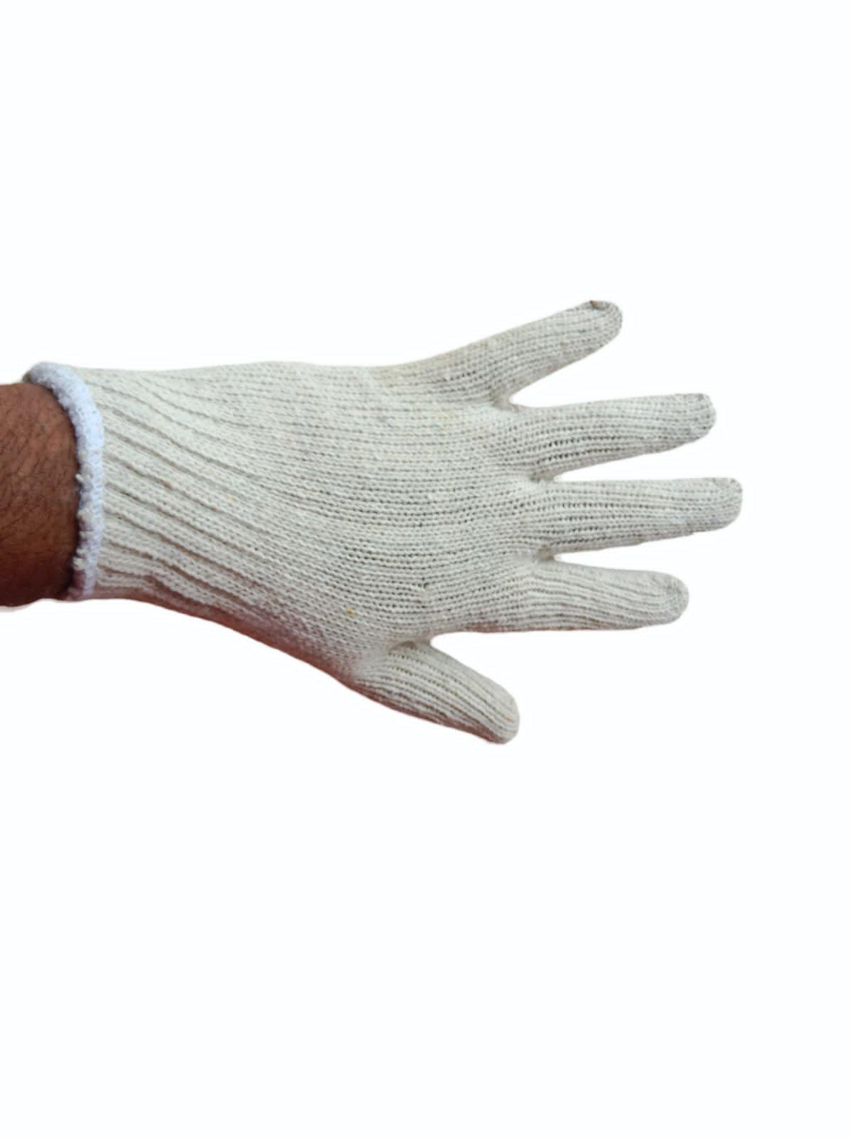 Cotton Gloves - Full Fingered, Plain Pattern | Breathable Fabric for Daily Industrial Use, Suitable for Both Genders