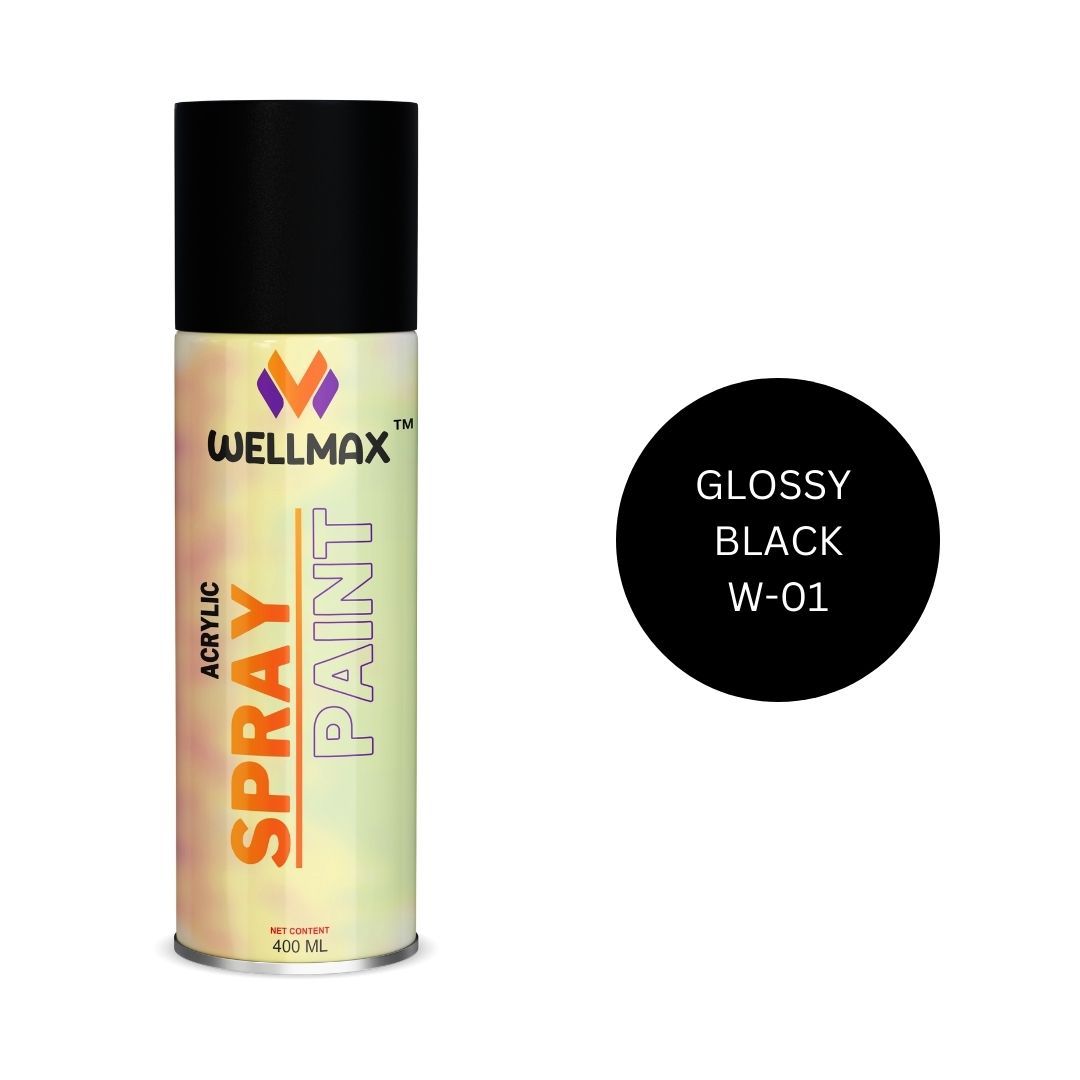 Black Glossy Aerosol Spray Paint (400ML / 340 Gram)