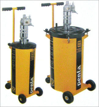 Pneumatic Grease Dispensers - Powder Coated Finish, Nickel Plated Components, Easy Mobility With Castors and Anti-Airlock Pressure Plates