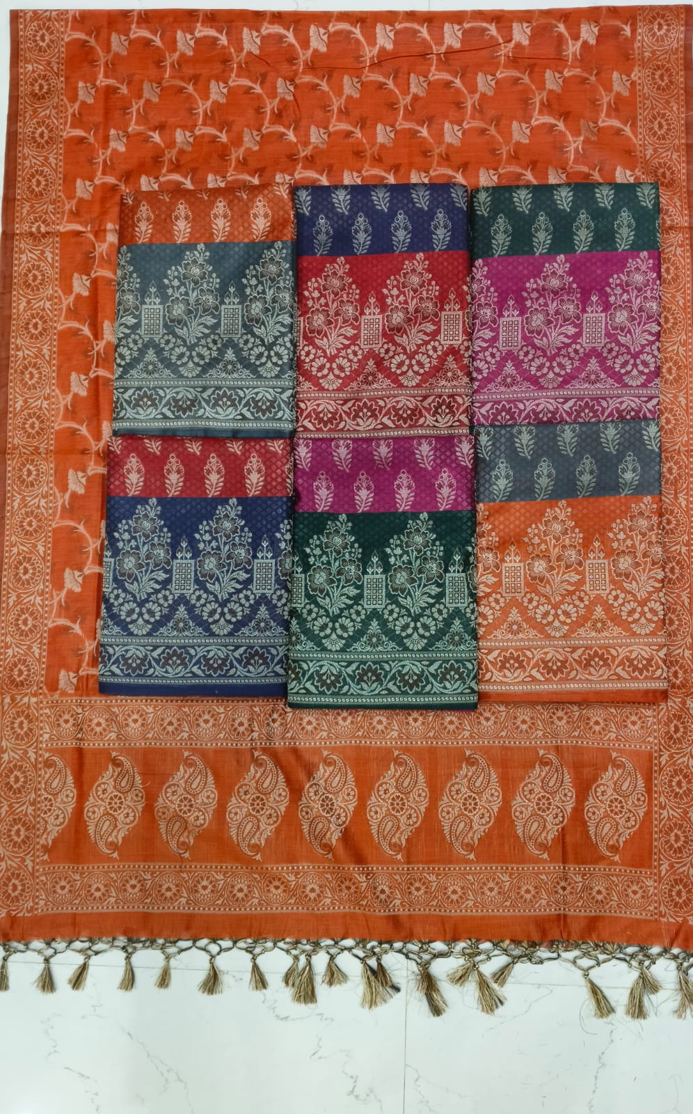 Banarasi Suit - Fabric Type: Cotton Polyester