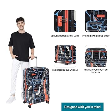 uppercase Cyber Punk (Large) 76cms | Check-in Trolley Bag for Travel