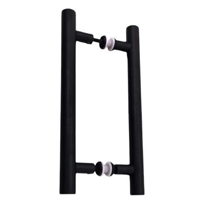 Ss Glass Door Pull Handle H Black Matt - Material: Steel