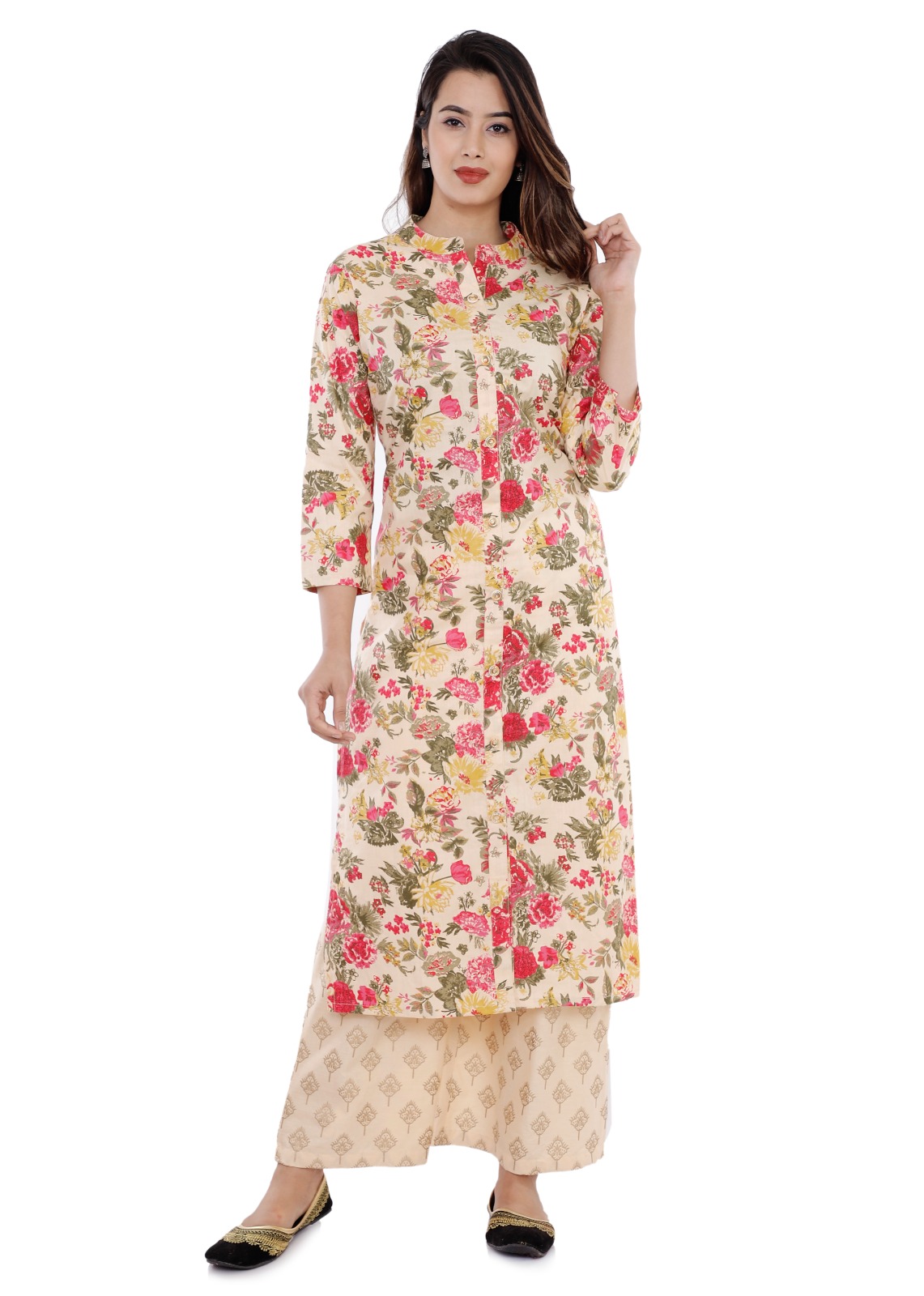 Printed Cotton Kurti - 3-4th Sleeve, Multicolor, Comfortable and Attractive Designs | Washable, Breathable for Casual, Daily, and Party Wear