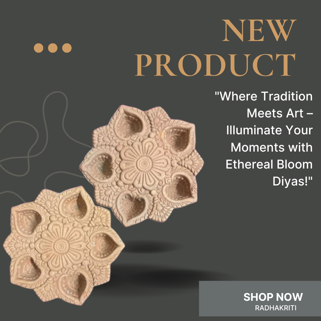 Ethereal Bloom One In Five Diyas Designed Plain Clay plate for Decor