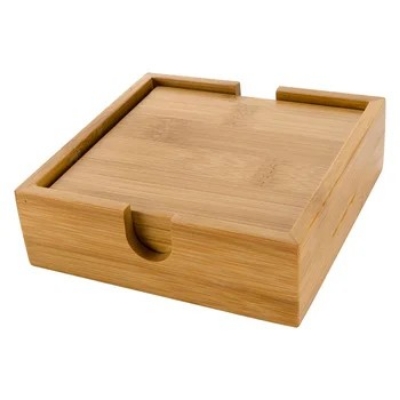 Bamboo Wood Coaster - Square, Brown | Eco Friendly, Handcrafted, Durable, Lightweight, Perfectly Polished Finish