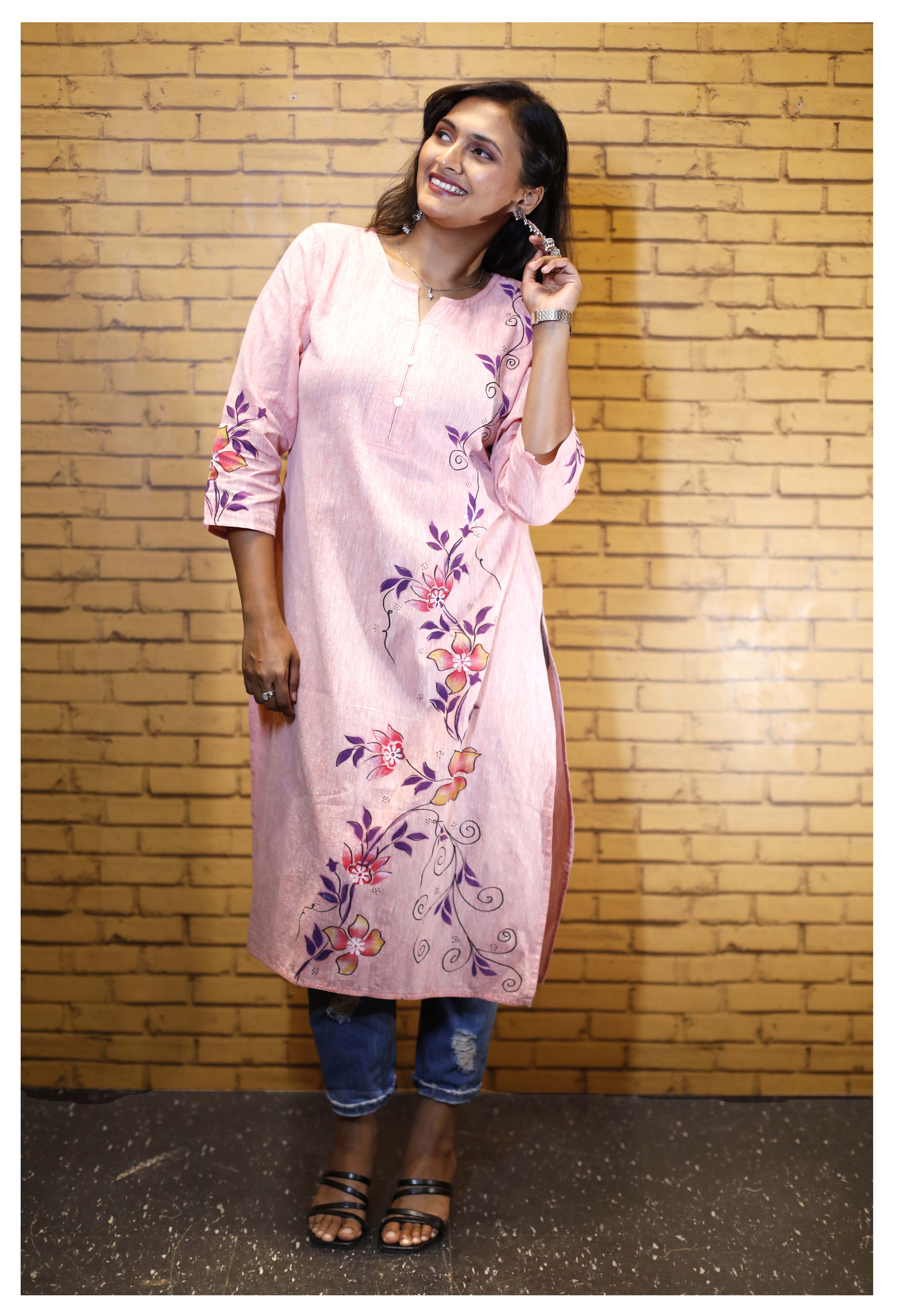 Handpainted Linen Kurti