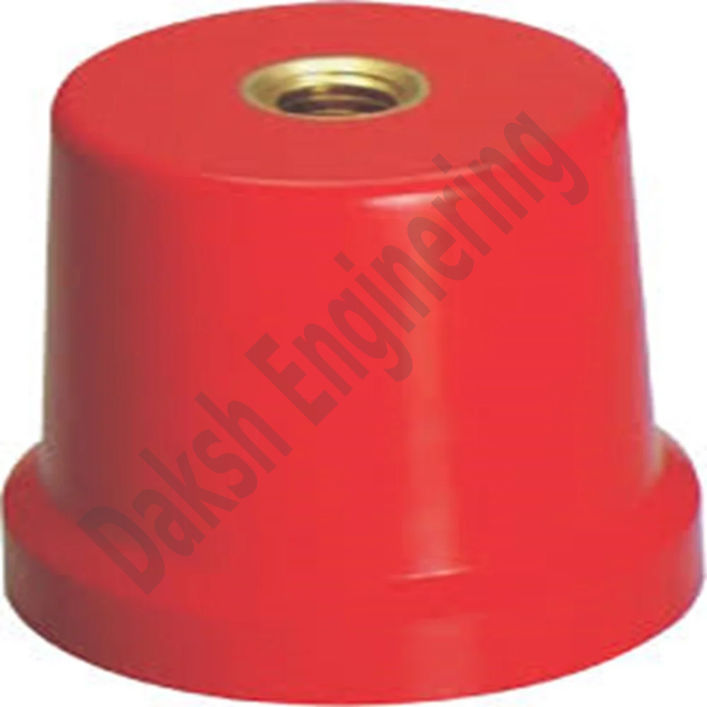 DMC Conical Insulator - Metal, Round Shape, Red Color | Easy to Install, Sturdy Design for Industrial Electrical Panels