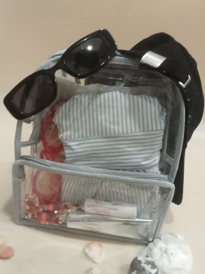 Transparent Beach Bags Set - Color: Pink