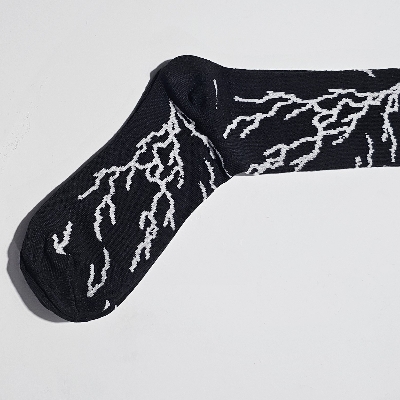 Printed Socks - Cotton Material, Various Sizes, Black Color | No Color Fade, Shrink Resistance, High Elasticity, Comfortable Wear
