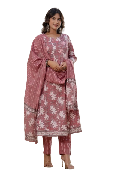 Anarkali Kurta Pant And Dupatta Set