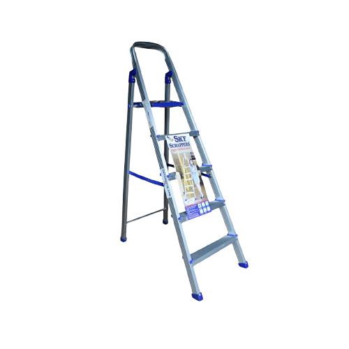 Sky Scrappers 5 Ft Aluminium Baby Step Ladder AcA A  Heavy Duty, Non-Slip Steps, Durable Rust-Proof Build