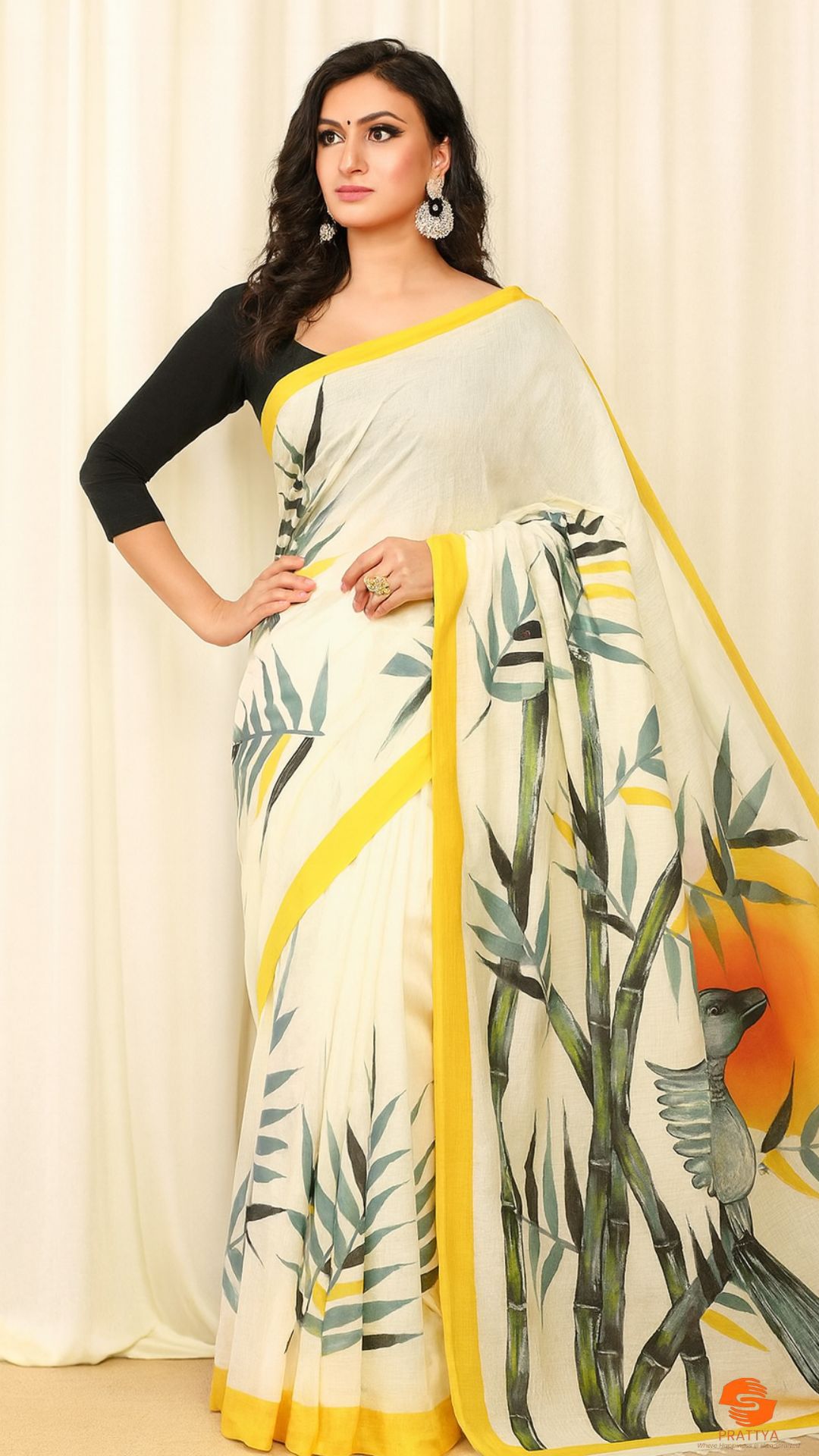 Hand Printed Kerala Cotton Saree