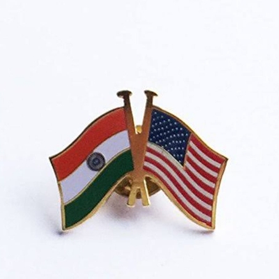 Double Flag Lapel Pin