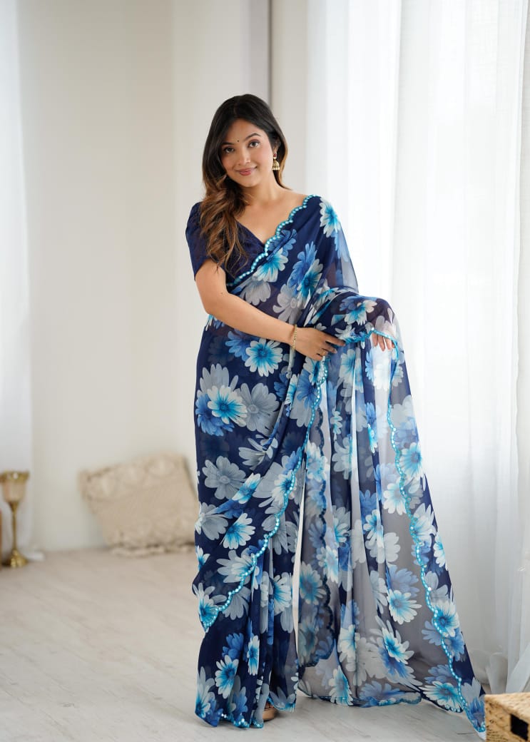 Georgette Silk Saree