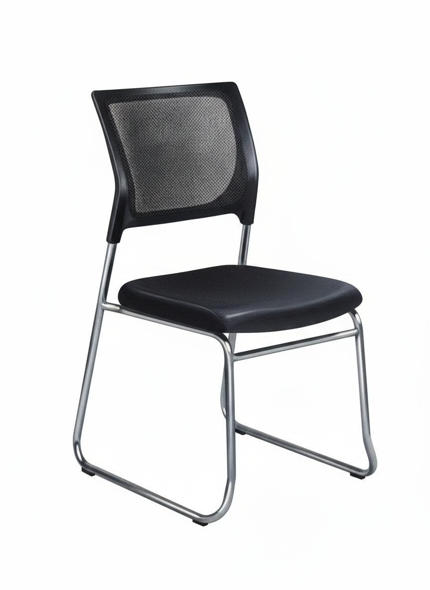 Visitor Chairs - Sturdy Frame, Black Color, Durable Upholstery | Comfortable Seating, Supportive Backrest