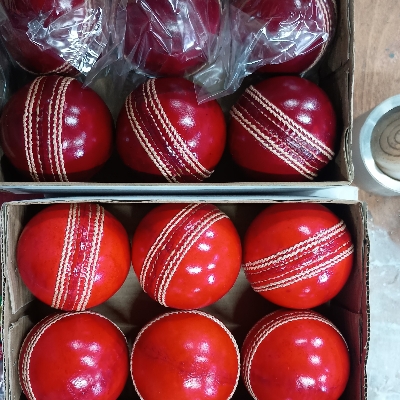 Leather Cricket Ball - Leather, Red, Hand Stitched | Durable, Seam Prominence, Consistent Bounce, Smooth Finish