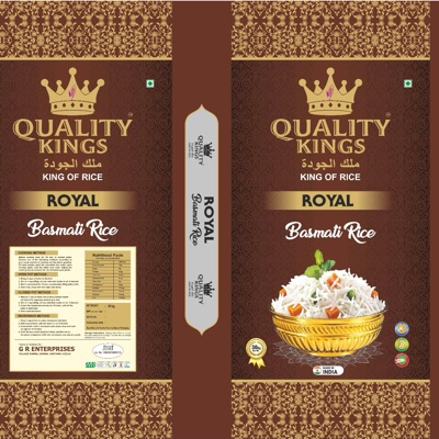 Royal Basmati Rice - White, Admixture 0-1%, Broken Below 5%, Damage â¤1% | Extra Long Aromatic Grains, Naturally Aged, Fluffy Texture, Non Sticky, Slender Grains, Easy Cooking